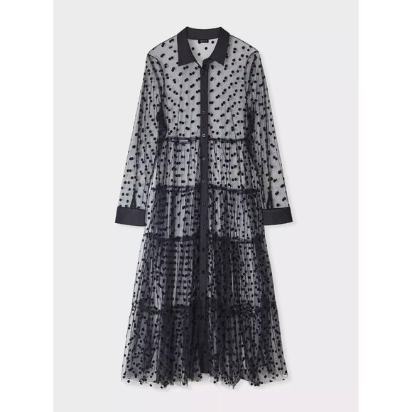 NEW Torrid Black Flocked Mesh Button Front Tiered Duster Kimono cardigan - Picture 2 of 12